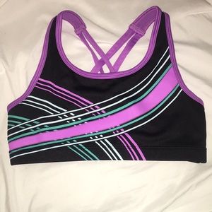 Black and purple Justice sports bra!